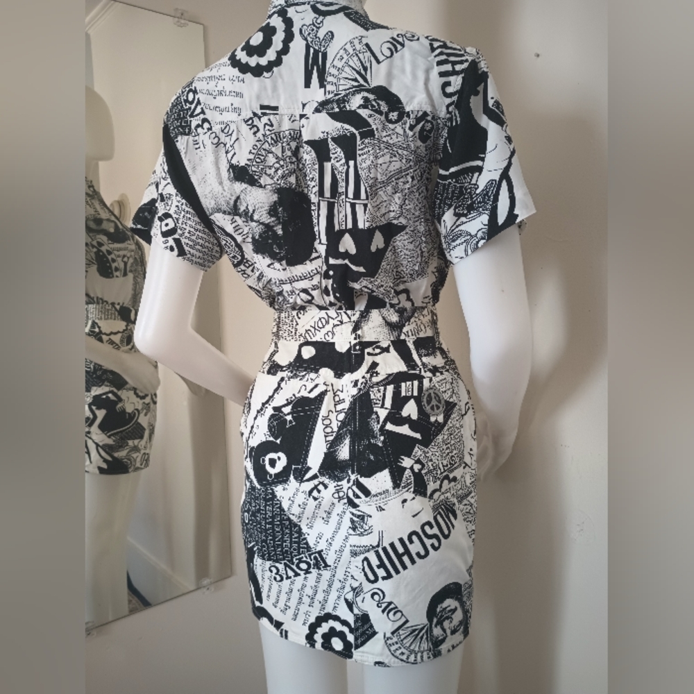 🤍 Vintage SET Moschino Rare 1990s Two Piece Shirt & Skirt - Picture 2 of 16